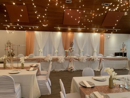 White Ruffled Spandex Banquet Chair Cover - Image 4